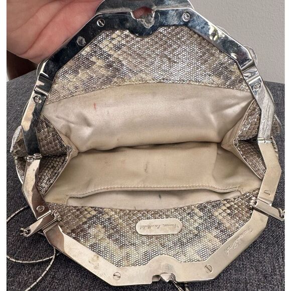 Vintage Finesse La Model Metallic Embellished Python Snakeskin Bag - Picture 5 of 11
